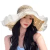 Sombrero de Protección Solar para Mujer 2026 Nuevo Estilo Sombrero de Sol de Paja Verano Vacaciones en la Playa Ala Ancha Sombrero de Paja Transpirable Accesorios