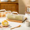 Caja Portátil para Empaque de Rollo de Pastel Estilo Japonés Suizo Rollo de Toalla Largo Cortado en Piezas Caja Rectangular para Almacenamiento de Pastelería Occidental Alimento