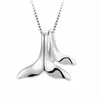 Collar de plata de ley s925 con colgante liso de cola de pez Joker, colgante de cola de pez delfín Joker, collar de plata de sirena Joker, venta al por mayor