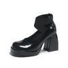 Zapatos nuevos Mary Jane de punta redonda para mujer 2023, tacón grueso, plataforma, moda, tacón alto, moda, zapatos de una sola capa