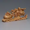 Bolsa de tela para tallado en madera de ciprés Adornos de oro y jade de Maitreya Bolsa de tela Estatua de monje Artesanías de tallado para el hogar