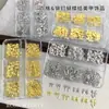 Conjunto de Joias para Nail Art de Laço com 6 Compartimentos Popular Transfronteiriço Metal Prata Rivet Flakes DIY Acessórios de Diamante para Unhas Usáveis
