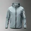 Conjunto de Roupa Esportiva para Homem no Outono e Inverno, Jaqueta à Prova de Vento para Corrida Matinal e Academia, Jaqueta Casual de Secagem Rápida, Roupa Esportiva para Ciclismo