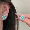 Pendientes de Circonita de Trébol de Cuatro Hojas Frescos y Elegantes para Mujer, con un Toque de Lujo Ligero, de Nicho, Exquisitos, de Alta Gama, Modernos y Versátiles