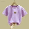 Nova Camiseta Infantil de Manga Curta para Meninas de Algodão 100% Verão Infantil Verão Estilo Ocidental Top para Meninos da Moda