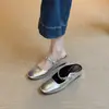 Mismo Estilo en Stock~5cm de Altura-Aumentadora Cuadrado Francés Sin Cordones Mula Versátil Verano Nuevo Medio Zapato para Mujer