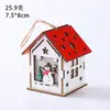 Decorações de Natal, casa brilhante, casa de madeira, decoração de casa, enfeites de árvore de Natal, presentes DIY, peças para vitrine