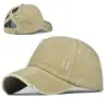 Gorra de béisbol lavable transfronteriza con diseño de coleta cruzada, gorra de béisbol con visera curva de tendencia europea y americana para comercio exterior, sombrero de sol versátil para mujer