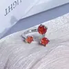 Anillo Abierto Multicolor de Diamantes de Zirconia Completos Más Vendido de Xiaohongshu, Lujo Accesible, Gama Alta, Anillo de Diseño de Nicho Super Brillante