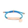 Pulseira de Corda de Mão Colorida Transfronteiriça Europeia e Americana Material em Branco Acessórios Redondos Pequenos Prontos para Gravação Presente Pulseira de Aço Inoxidável