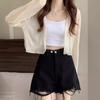 Camisa de Protección Solar con Botones de Perla, Blusa de Gasa, Chal para Mujer, Vestido con Tirantes, Cárdigan, Chaqueta Corta, Ropa de Abrigo de Nicho, Nueva Liquidación