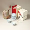 Conjunto de chá portátil moderno com xícara de serviço rápido, xícara de chá de cerâmica, bule, bolsa de armazenamento, combinação de conjunto de chá para exterior, um bule e duas xícaras