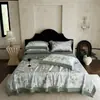 Juego de cuatro piezas de colcha de verano Lenzing Tencel de 60 hilos, manta con estampado digital y bordes anchos calados, ropa de cama de comercio exterior, compra al por mayor