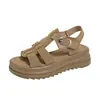 Sandalias Romanas de Suela Gruesa para Mujer, Casual de Verano 2025, Nueva Moda, Estilo Muffin, Zapatos Elevadores para Estudiantes, Venta al por Mayor