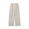 Pantalones Casuales Rectos Sueltos Talla Grande para Mujer ALINDM para Mujeres Ligeramente Gorditas, Pantalones de Pierna Ancha de Lana de Acetato de Invierno 100kg