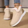 Populares zapatos de algodón cálido para mujer de comercio exterior, forrados de piel, felpa, botas de nieve de talón cerrado, pantuflas de algodón casual para el hogar, venta al por mayor de fábrica