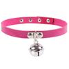 Collar con Colgante de Campana de Cuero PU para Pareja Coreana Cadena de Collar Joyería Accesorios Cortos para Mujer Cadena de Collar