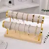 Base de herramienta de anillo adorno de anillo estante de terciopelo para exhibición soporte de exhibición estante de madera maciza anillo joyería