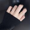 S925 Sterling Silver Estilo Francês Requintado Glittering Zircon Anel Feminino Luxo Leve Diário Requintado Nicho High-end Sense Anel Novo Estilo