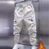 Pantalones de Trabajo de Invierno para Hombre con Forro Polar, Marca de Moda, Joggers, Cintura Elástica de Moda con Cordón, Pantalones Harem Sueltos, Pantalones Casuales de Pierna Cónica