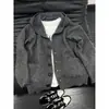 Cardigã de botões com capuz, cor cinza-branco, para homens, outono e inverno, toque de alta qualidade, estilo preguiçoso, suéter de tricô, jaqueta de corte limpo