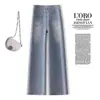 Calça Jeans Bordada Floral Estilo Nacional para Mulheres 2026 Novo Verão Emagrecedora Cintura Alta Solta Skinny Flare