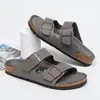 Zapatillas de corcho de talla grande para parejas, sandalias sin dedos, zapatos de playa con hebilla, zapatos casuales de moda