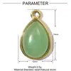 Ojo de caballo europeo y americano piedra natural gota de agua diy titanio acero colgante femenino ojo de tigre piedra cuadrada collar joyería de acero inoxidable colgante