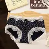 Braguitas vintage con lazo, frescas y sencillas, ribete de encaje sin costuras, entrepierna de algodón puro antibacteriano 10A, bragas de triángulo de nuevo estilo para niñas