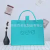 Bolso de Mano de Gato de Fieltro Nuevo Lindo Oso de Dibujos Animados Simple Color Sólido Bolsa de Compras Gran Capacidad Bolso Tote Portátil