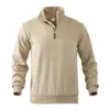 Sudadera de punto con cremallera y cuello alto estilo americano retro para hombre, jacquard pesado, moda otoño e invierno, manga larga