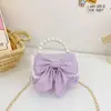 Bolsa para Niña Estilo Coreano Otoño e Invierno con Lazo Camelia Perla Portátil Encaje Encaje Bolsa Cruzada para Guardería