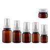 En stock, botella de loción con esencia cosmética marrón de 100 ml y 120 ml, botella con atomizador de niebla fina con anillo de hombro de 40 ml y 60 ml.