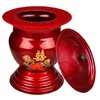 Escupidera roja de boda con tapa, diseño de dragón y fénix en esmalte, cubo de bendición matrimonial, dote de la novia, cubo para orina de uso doméstico