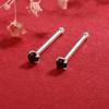 Brincos de pino de quatro garras de prata esterlina S999 para homens e mulheres, piercing de orelha de zircônia, elegante, pequeno, simples, brincos de osso de orelha de diamante vermelho líquido