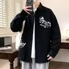 Nova camisa longa estampada estilo japonês da moda para homens, jaqueta de camisa casual plus size de outono