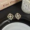 Brincos de Tarraxa Cruz de Trevo de Quatro Folhas Vazado em Zircônia Estilo Francês para Mulheres, Brincos Vintage Estilo Corte, Novo Modelo 2026