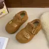 Sapatos de Algodão Quentes Novos de Pelúcia Estilo Retrô Birken Sapatos Femininos Moda Slip-on Solado Grosso 2026 Cobertura Total Fivela de Couro