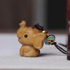 Sándalo Verde Tallado Adornos de Dumbo Colgante Elefante Auspicioso Llavero DIY Cadena para Teléfono Móvil Accesorios Artesanales de Madera