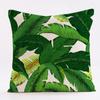 Comercio exterior para funda de almohada de planta verde tropical verde lino algodón lino cojín para el hogar coche sofá pequeño fresco respaldo
