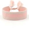 Pulsera de Cinta Tejida Estilo Étnico con Texto Bordado y Borlas, Pulsera Trenzada DIY, Diseño Simple, 104 Colores Disponibles, Pulsera Estilo Europeo y Americano