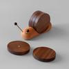 Nogal Negro Norteamericano Cultura de Dibujos Animados Caracol Mesa de Centro Creativa Posavasos Ceremonia del Té Aislamiento de Madera Maciza Esterilla de Madera para Té Regalo