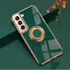 Capa para celular Samsung S23Ultra A53 banhada A73 com fivela de anel s22plus magnética capa protetora para carro