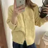 Cárdigan de punto versátil de cuello redondo estilo coreano 2026 para mujer, nuevo abrigo superior tipo suéter holgado adelgazante de otoño e invierno