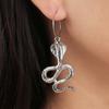 Joyería Transfronteriza Europea y Americana Geometría Distorsionada Pendientes Hip-hop para Mujer Pendientes Largos Exagerados con Forma de Serpiente en Relieve