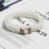 Estilo Japonés Trendy Lazo Grande Gancho Cinturón Elástico de Perlas Decorativo para Vestido de Mujer Combinación Versátil Cadena de Cintura Casual
