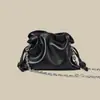 Bolso de Mujer de Piel Genuina 2025 Estilo Nuevo Gama Alta Casual Versátil Cierre de Cordón Textura Bolsa de la Suerte Bolso de Hombro Único Cruzado Bolso de Mujer