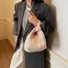 Bolso de Mano para Mujer Estilo Coreano Nuevo Moda Otoño e Invierno Estampado Leopardo Lazo Versátil de Muñeca Bolso para el Trabajo y el Almuerzo