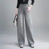 Jeans Bordado de Foice da Moda para Mulheres, Novo Estilo Primavera/Outono 2026, Cintura Elástica, Caimento Solto, Cobre o Quadril, Calças de Perna Larga Emagrecedoras