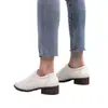 Zapatos de Mujer Transfronterizos Talla 34-46, Suela de Goma de Color Sólido, Zapatos de Moda de Tacón Cuadrado, Puntera Puntiaguda, Con Cordones, Tacón Medio, Zapatos de Mujer Talla Grande